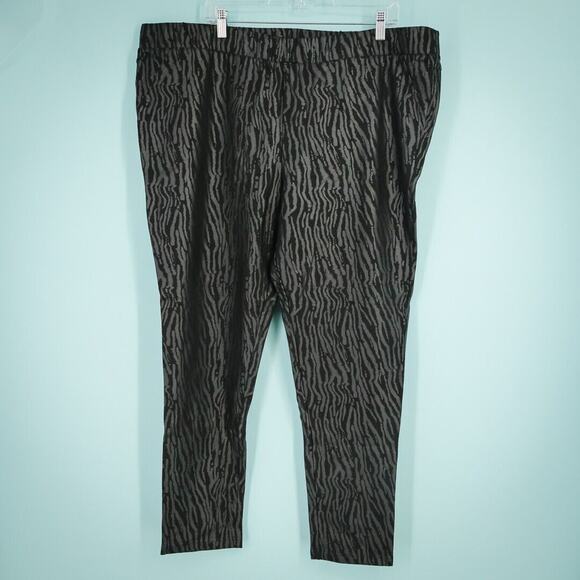 Soft Surroundings Size 2X Black Animal Zebra Print Pull On Stretch Leggings - Picture 1 of 5